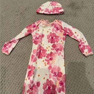 Burt’s bees baby gown and hat
